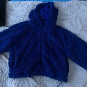 Urban Outfitters Royal Blue fluffy Jacket